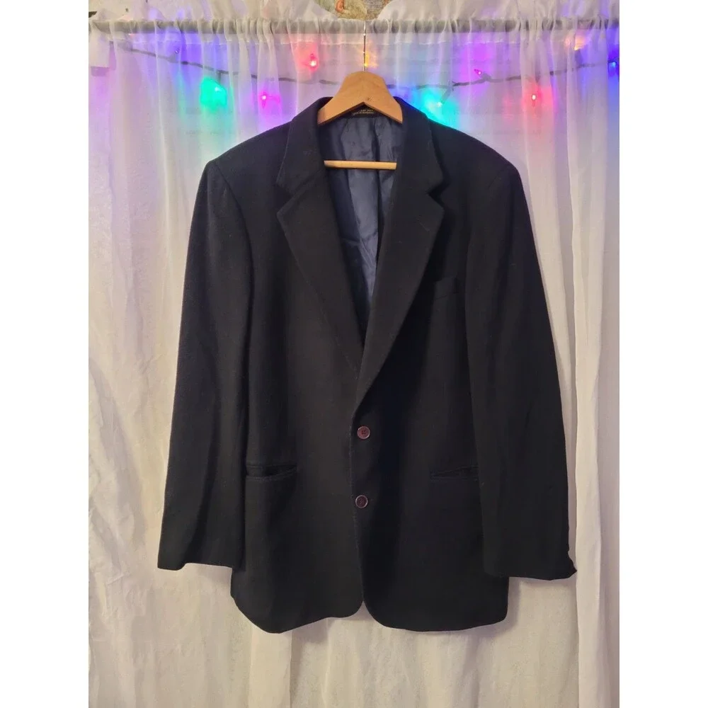 Pebble Beach Suit Blazer Jacket  Solid Black Size L42